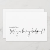 Het moderne voorstel zal u mijn Bridesmaid Kaart z (Voorkant / Achterkant)