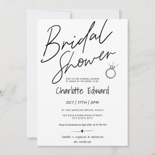 Het moderne vrijgezellenfeest van de manuscriptfot kaart (Voorkant)