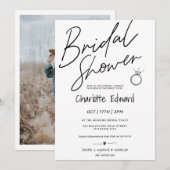 Het moderne vrijgezellenfeest van de manuscriptfot kaart (Voorkant / Achterkant)