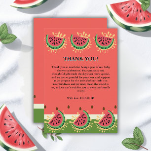Het moderne Watermelon Splash Baby shower Bedankkaart