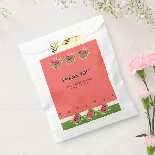 Het moderne Watermelon Splash Baby shower Bedankzakje (Gezegeld)