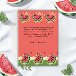 Het moderne Watermelon Splash Baby shower Informatiekaartje