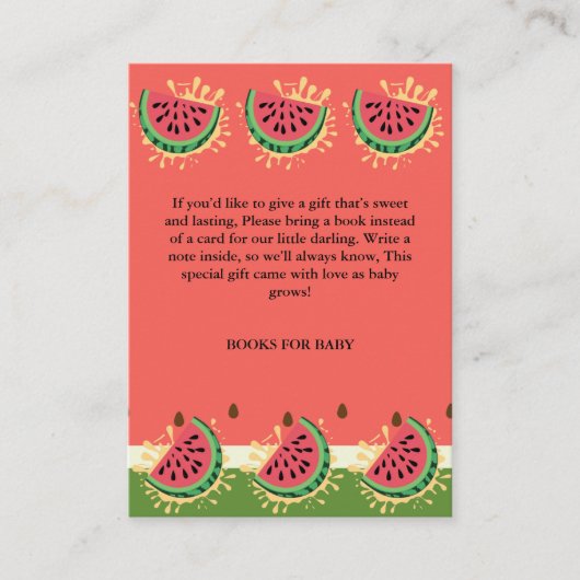 Het moderne Watermelon Splash Baby shower Informatiekaartje (Voorkant)