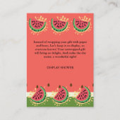 Het moderne Watermelon Splash Baby shower Informatiekaartje (Voorkant)