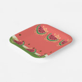 Het moderne Watermelon Splash Baby shower Papieren Bordje (Gebogen)