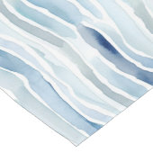 Het moderne Waterverf blauw-witte streeppatroon Korte Tafelloper (Hoek)