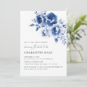 Het moderne Waterverf Blue Flowers Vrijgezellenfee Kaart (Staand voorkant)