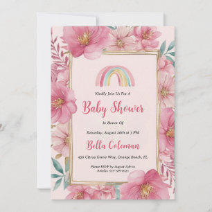 Het moderne waterverf Boho Rainbow baby shower Kaart
