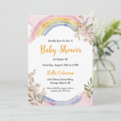 Het moderne waterverf Boho Rainbow baby shower Kaart (Staand voorkant)