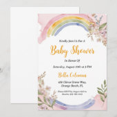 Het moderne waterverf Boho Rainbow baby shower Kaart (Voorkant / Achterkant)