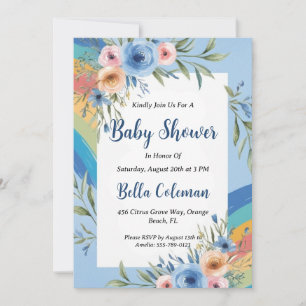 Het moderne waterverf Boho Rainbow baby shower Kaart