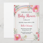 Het moderne waterverf Boho Rainbow baby shower Kaart (Voorkant / Achterkant)