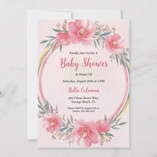Het moderne waterverf Boho Rainbow baby shower Kaart (Voorkant)