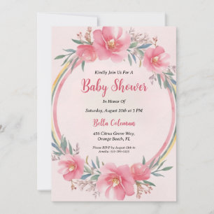 Het moderne waterverf Boho Rainbow baby shower Kaart