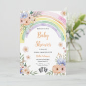 Het moderne waterverf Boho Rainbow baby shower Kaart (Staand voorkant)