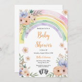 Het moderne waterverf Boho Rainbow baby shower Kaart (Voorkant / Achterkant)