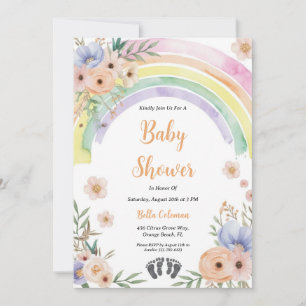 Het moderne waterverf Boho Rainbow baby shower Kaart