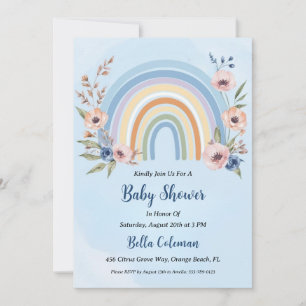 Het moderne waterverf Boho Rainbow baby shower Kaart