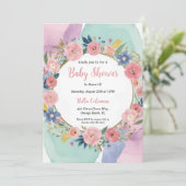 Het moderne waterverf Boho Rainbow baby shower Kaart (Staand voorkant)
