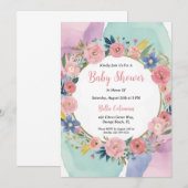 Het moderne waterverf Boho Rainbow baby shower Kaart (Voorkant / Achterkant)