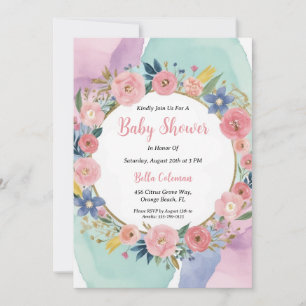 Het moderne waterverf Boho Rainbow baby shower Kaart