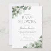 Het moderne Waterverf Greenery Baby shower Kaart (Voorkant)