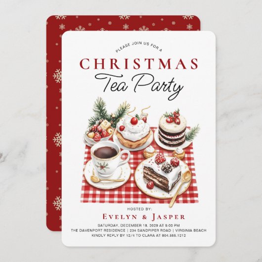 Het moderne Waterverf kerstfeest Kaart (Voorkant / Achterkant)