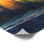 Het moderne Waterverf noorderlicht bij Lake Fine A Poster (Hoek)