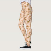 Het moderne Waterverf perzikbloempatroon Leggings (Links)