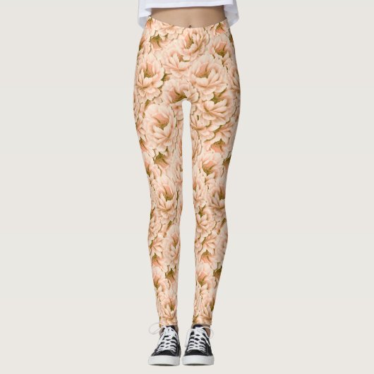 Het moderne Waterverf perzikbloempatroon Leggings (Voorkant)