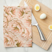 Het moderne Waterverf perzikbloempatroon Theedoek (Quarter Fold)
