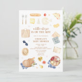 Het moderne Waterverf picknick Baby shower Kaart (Staand voorkant)