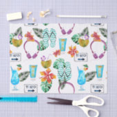 Het moderne Waterverf tropische strandpatroon Tissuepapier (Craft)