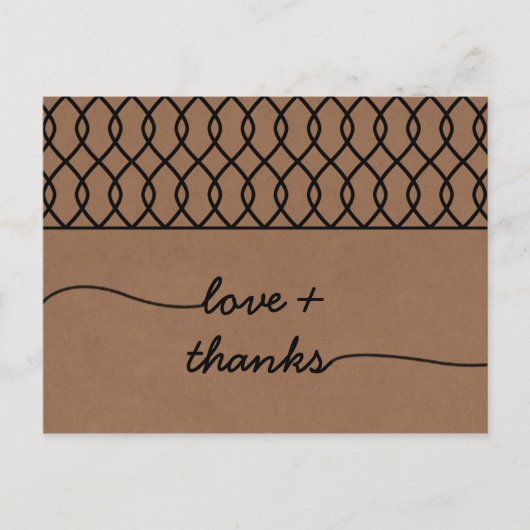 Het moderne Whimsical Kraft Wedding Collectie Briefkaart (Voorkant)