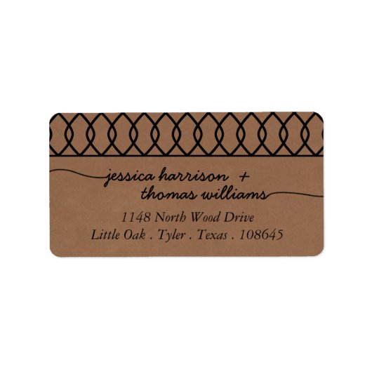 Het moderne Whimsical Kraft Wedding Collectie Etiket (Voorkant)