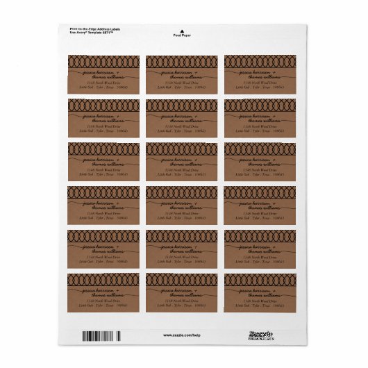 Het moderne Whimsical Kraft Wedding Collectie Etiket (Full Sheet)