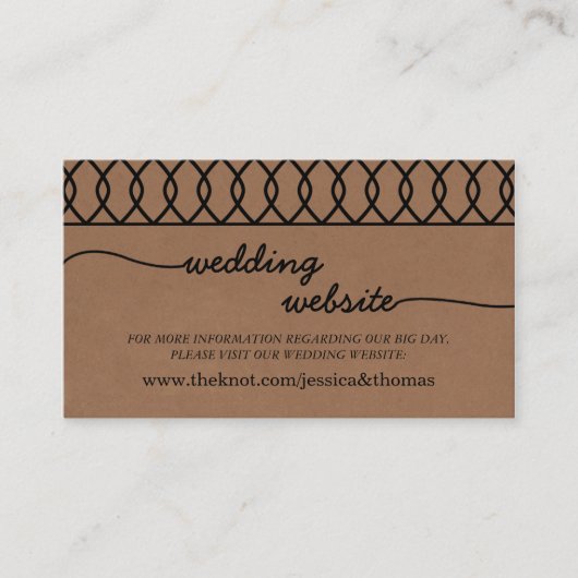 Het moderne Whimsical Kraft Wedding Collectie Informatiekaartje (Voorkant)