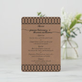Het moderne Whimsical Kraft Wedding Collectie Menu (Staand voorkant)