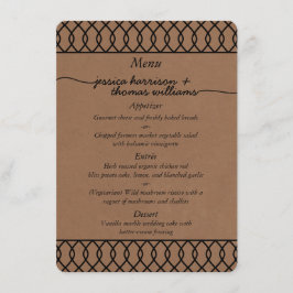 Het moderne Whimsical Kraft Wedding Collectie Menu