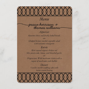 Het moderne Whimsical Kraft Wedding Collectie Menu