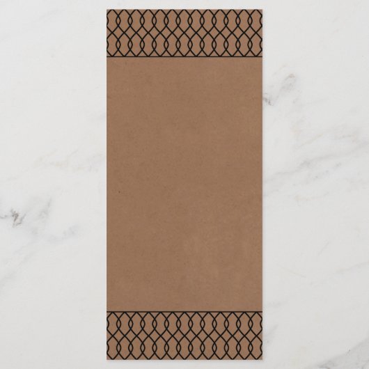 Het moderne Whimsical Kraft Wedding Collectie Menu (Achterkant)