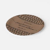 Het moderne Whimsical Kraft Wedding Collectie Papieren Bordje (Gekanteld)