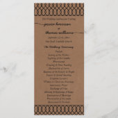 Het moderne Whimsical Kraft Wedding Collectie Programmakaart (Voorkant)