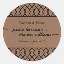 Het moderne Whimsical Kraft Wedding Collectie Ronde Sticker