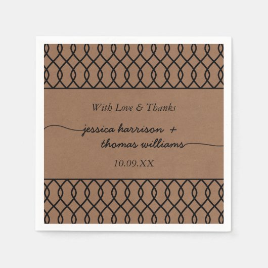 Het moderne Whimsical Kraft Wedding Collectie Servetten (Voorkant)