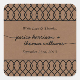 Het moderne Whimsical Kraft Wedding Collectie Vierkante Sticker