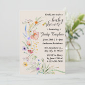 Het moderne Wildflower Boho Baby shower Kaart (Staand voorkant)