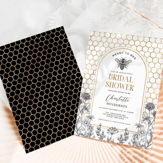 Het moderne Wildflower Honey Bee Vrijgezellenfeest Kaart