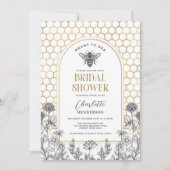 Het moderne Wildflower Honey Bee Vrijgezellenfeest Kaart (Voorkant)