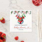 Het moderne Winter Red Christmas Santa Baby shower Servet (Insitu)
